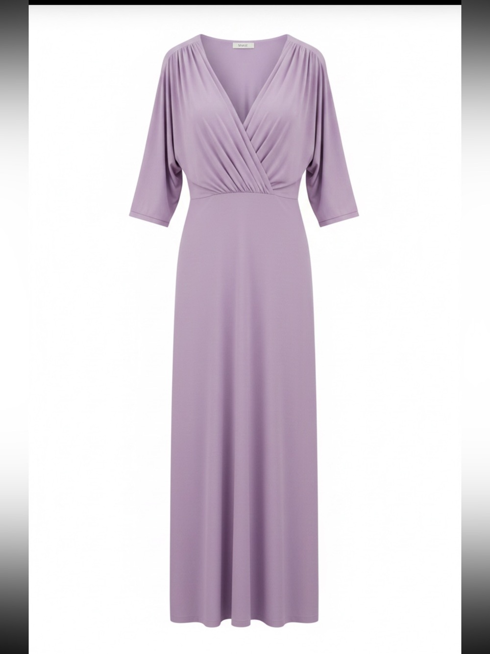 Elegant Lavender Pleated Wrap Maxi Dress